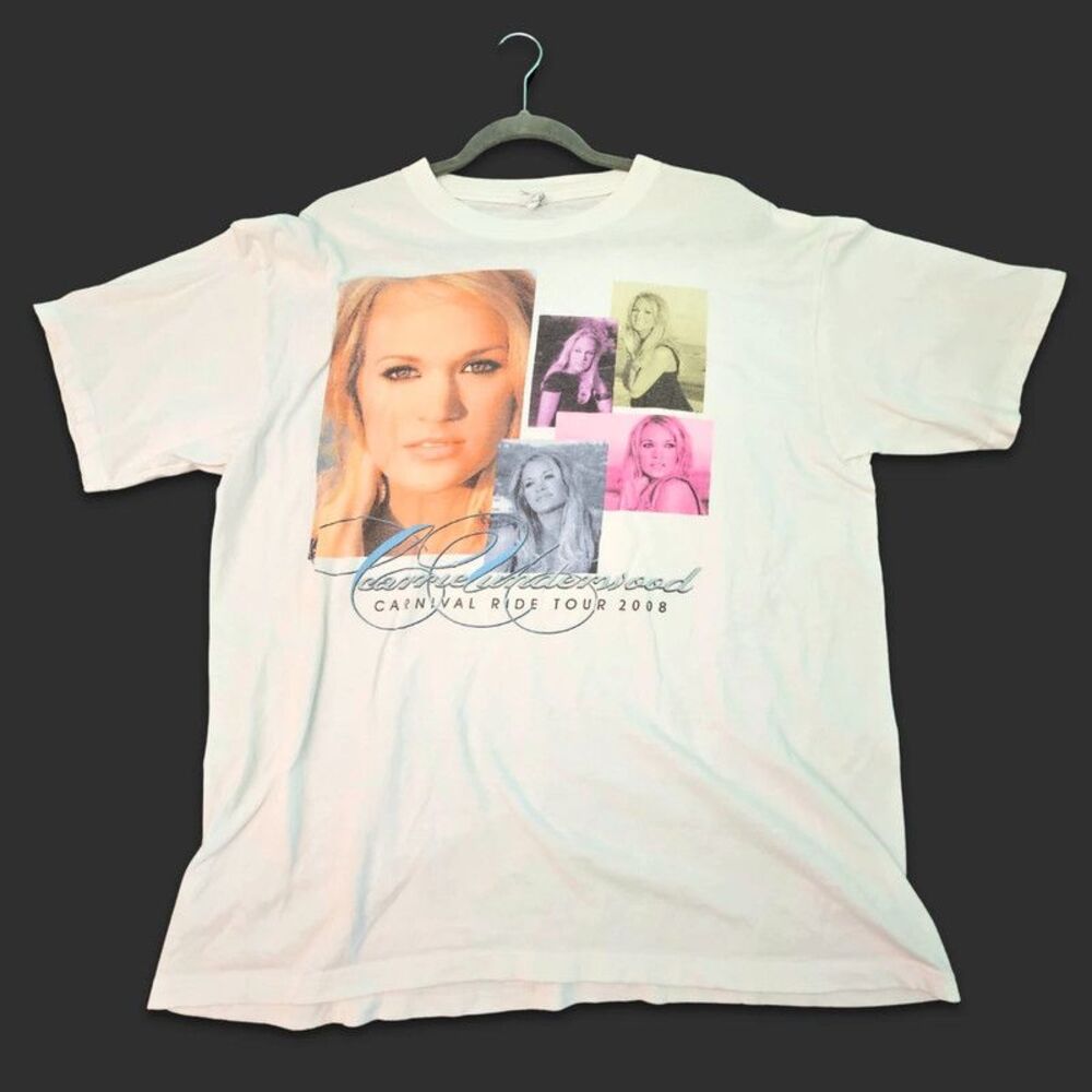 Carrie Underwood Size XL White T-Shirt Carnival Ride Tour 2008 Concert Merch